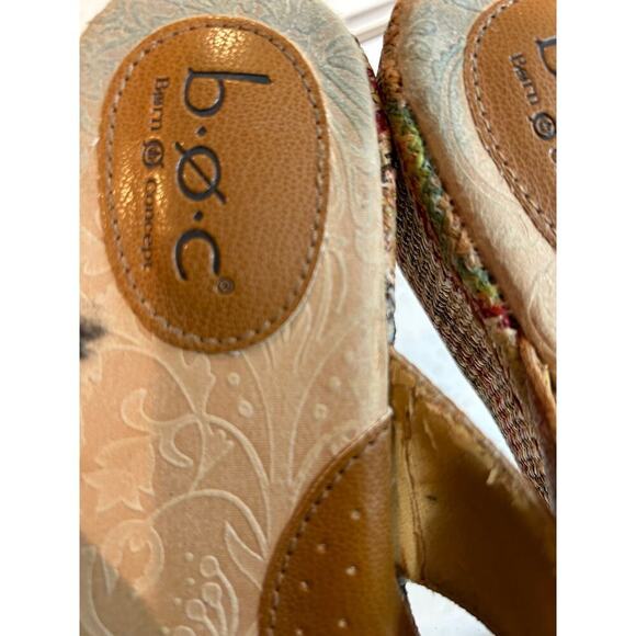 B.O.C. Flat Leather Strappy Colorful Platform Sandals - Size 9 - Picture 5 of 7